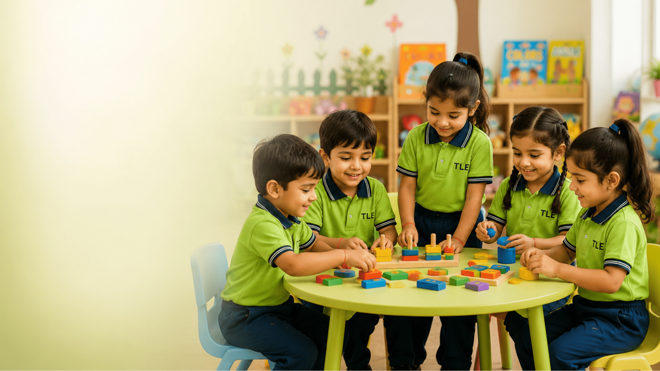 Children engaged in learning activities at the The Learning Express Preschool & Daycare